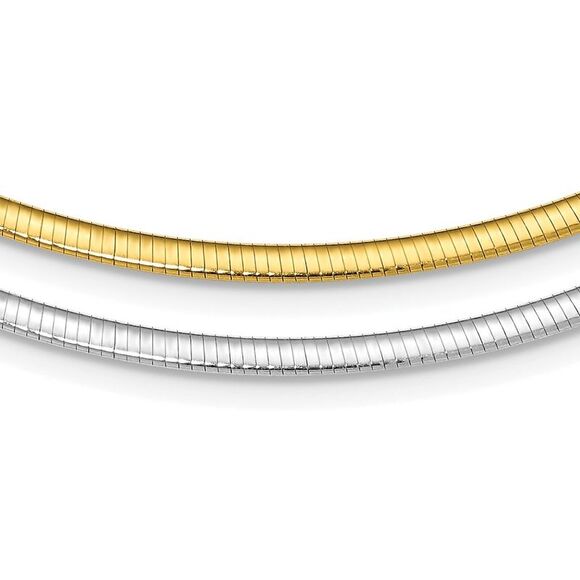 Kazi Luxury Sterling Silver Flash Gold-plated Reversible 3mm Cubetto Chain